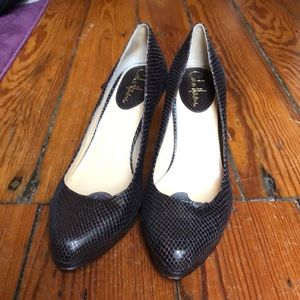 Cole Haan brown snakeskin comfortable pump